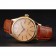 Swiss Rolex Cellini Date Gold Guilloche Dial Gold Case Light Brown Leather Strap
