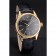 Swiss Rolex Cellini Black Dial Gold Markings Gold Case Black Leather Strap