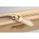 Prada Saffiano Leather Zip Around Small Gold Wallet