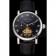 Patek Philippe Complications Moonphase Tourbillon Black Dial Stainless Steel Case Black Leather Strap