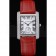 Cartier Tank MC Stainless Steel Diamond Case White Dial Red Leather Strap  622173
