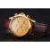 Omega Chronograph Gold Dial Gold Case Brown Leather Strap