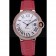 Swiss Cartier Ballon Bleu de Cartier White Dial Diamonds Case Pink Leather Bracelet  622553