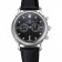 Patek Philippe Chronograph Black Dial With Diamonds Stainless Steel Case Black Leather Strap