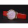 Omega Ladies Watch Pink Dial Gold Case With Diamonds Red Leather Strap  622831