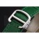 Cartier Ronde White Dial Diamond Bezel Stainless Steel Case Green Leather Strap