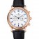 Patek Philippe Chronograph White Dial Blue Markings Rose Gold Case Black Leather Strap