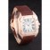 Swiss Cartier Santos Rose Gold with Brown Leather Strap  621522