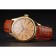 Swiss Rolex Cellini Gold Dial Blue Markings Gold Case Light Brown Leather Strap