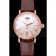 IWC Portofino Moon Phase Silver Dial Rose Gold Case Diamonds Bezel Brown Leather Strap