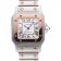 Swiss Cartier Santos De Cartier Galbee Rose Gold and Steel Case Steel Bracelet Small  622645