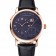 A. Lange & Sohne Lange 1 Blue Dial Rose Gold Case Black Leather Strap