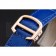 Cartier Ronde White Dial Diamond Bezel Rose Gold Case Blue Leather Strap