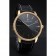 Swiss Vacheron Constantin Patrimony Grand Taille Black Dial Gold Diamond Case Black Leather Bracelet 1454183