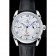 Patek Philippe Complications Chronograph White Dial Silver Case Black Leather Bracelet  1454237