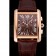 Cartier Tank MC Brown Dial Gold Case Brown Leather Bracelet  622696