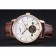 Vacheron Constantin Tourbillion Power Reserve White Dial Gold Case Brown Leather Bracelet  1454274