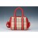 Burberry House Check And Red Leather Trim Bowling Bag 18927035