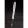 MontBlanc Silver Vertical Grooved Cutwork Slim Ballpoint Pen With MB Engraved Cap