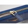 Prada Vernice Saffiano Leather Zip Around Dark Blue Wallet