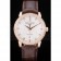 Patek Philippe Swiss Calatrava Ribbed Bezel Grey Dial Brown Leather Strap 7650