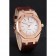 Swiss Audemars Piguet Royal Oak White Dial Gold Case Brown Leather Strap
