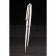 MontBlanc Silver Vertical Grooved Cutwork Slim Ballpoint Pen With MB Engraving