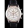 Breitling Transocean White Dial Black Leather Strap Rose Gold Bezel 98205