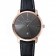 Swiss Vacheron Constantin Patrimony Grey Dial Rose Gold Case Black Leather Bracelet 1454167