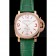 Panerai Radiomir White Dial Diamond Bezel Rose Gold Case Green Leather Strap 1453803