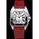 Swiss Cartier Santos White Dial Stainless Steel Case Red Leather Bracelet  622551