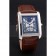 Cartier Tank Black And White Dial Stainless Steel Case Brown Leather Strap  622763