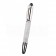 MontBlanc Slim Silver Rim White Enamel Ballpoint Pen With MB Engraved Silver Cap