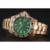 Swiss Rolex GMT Master II Green Dial Stone Set Bezel Gold Case And Bracelet  1453748
